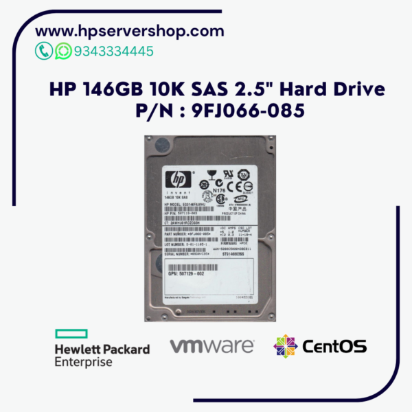 HP 146GB 10K SAS 2.5" Hard Drive P/N : 9FJ066-085