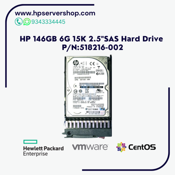 HP 146GB 6G 15K 2.5"SAS Hard Drive P/N:518216-002
